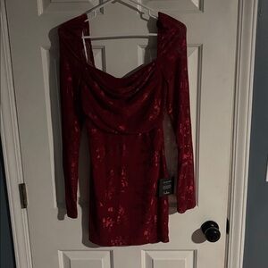 Lulu's Red Long Sleeve Dress